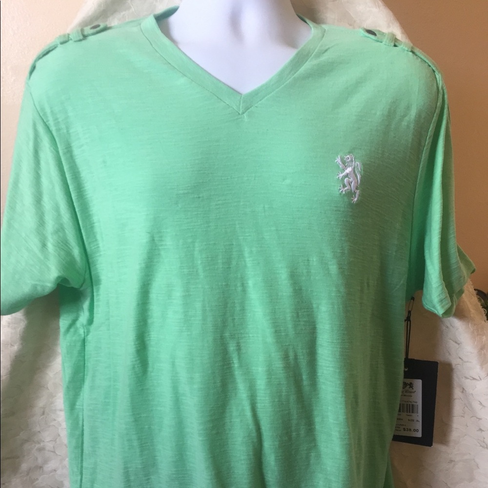 Lions Crest English laundry v-neck LT green tee